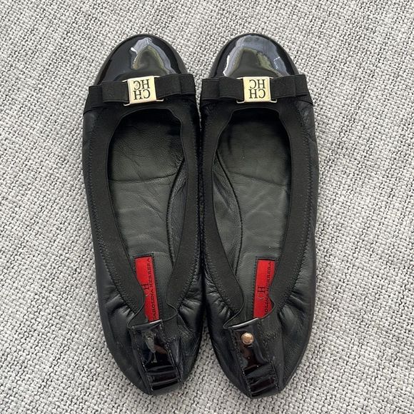 Carolina Herrera Shoes Womens Size 7.5 Black Ballet Flats - Picture 5 of 9